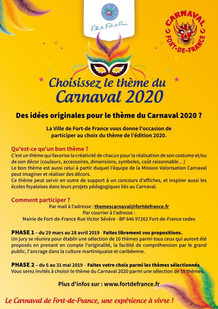 Choisissez Le Thème Du Carnaval 2020 ! | Ville De Fort-de-France Choisissez Le Thème Du Carnaval 2020 ! | Ville De Fort-de-France